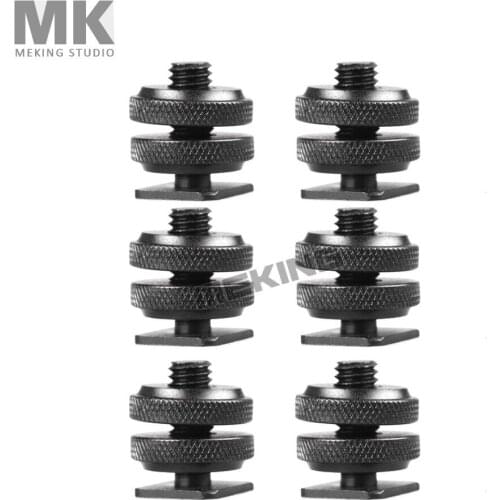 6pcs 3/8" Tripod screw to Camera Flash Hot Shoe Mount Adapter (Pro) 6in1 kit for DSLR camera