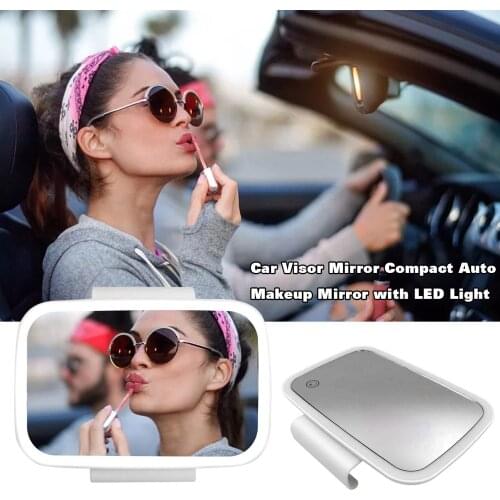 Silver-plated Glass Car Sun Visor Makeup Mirror Rear View Mirror With 21 LED Lights Auto Interior Cosmetic Vanity Baby Mirror