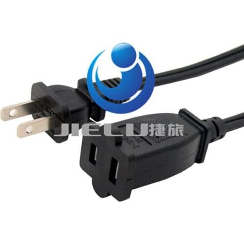 50cm 10A AC power supply 2-Prong male/female extension Cord cable US plug Black,1 PCS