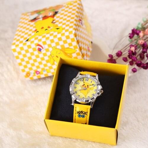Pokemon Pikachu Childrens Watch Pokemon Cartoon Characters Cartoon Watch Childrens Quartz Watch with box Birthday Gifts