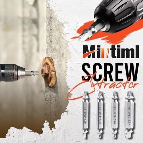 Screw Extractor 4 Pcs Meijuner Material Damaged Screw Extractor Speed Out Drill Bits Tool Set Broken Bolt Remover Repair Tool