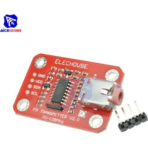 Diymore 70 -108MHz FM Radio Transmitter Module V2.0 for Arduino TTL MIC VCC SDA SCL I2C Interface