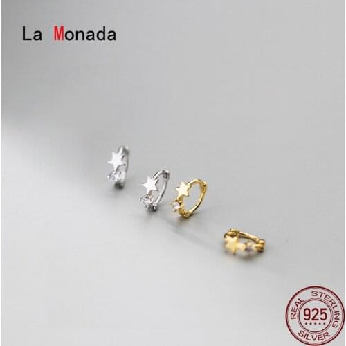 La Monada Hoop Earrings For Women Silver 925 Star Beautiful Fine Women Earrings In Jewelry Hoop Earrings 925 Sterling Silver