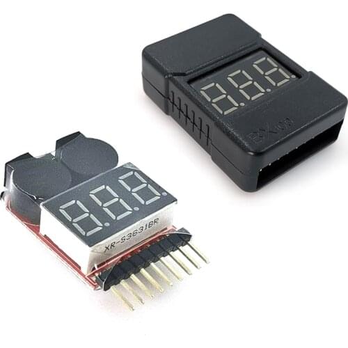 Lipo Battery Voltage Tester Voltage Checker Dual Speaker Low Voltage Buzzer Alarm 1-8S For RC Lipo Battery Rc Cars FPV Drone