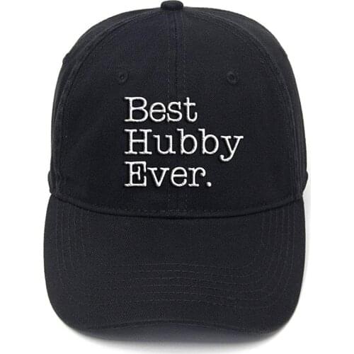 Lyprerazy Best Hubby Ever Husband Gift Washed Cotton Adjustable Flock Printing Baseball Cap
