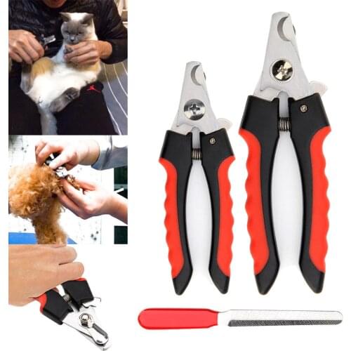 Professional Pet Dog Nail Clipper Cutter Stainless Steel Grooming Trimmer Scissors Clippers for Animals Cats with Lock 2 Sizes