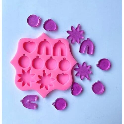 Multifunctional round earring combination earring mold epoxy resin jewelry mold resin casting pendant DIY mold