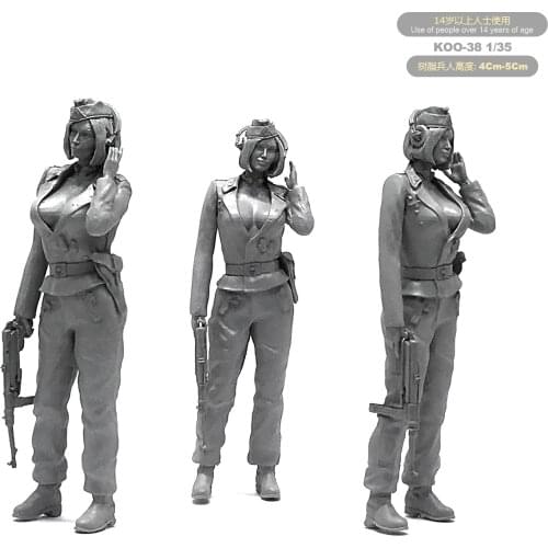 1/35 Resin model Kits Figure Beauty Soldier Self-assembled Koo-38