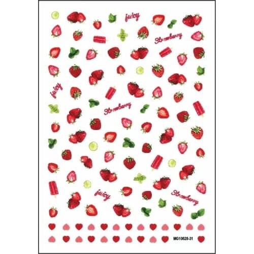 Fruit Pattern Nail Art Sticker Self Adhesive Transfer Decal 3D Slider DIY Tips Nail Art Decoration Manicure Package