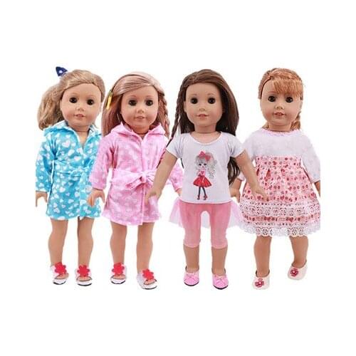 2021 New Pattern Clothes Baby Pattern Pajama Skirt Suit Fit 18 Inch American&43cm Baby New Born Doll Clothes Accessories