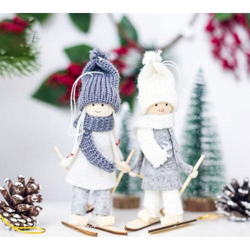 New Year 2020 Noel Christmas Dolls Angel Santa Claus Pendant Ornaments Christmas Tree Decorations for Home Kids Natal Gift Craft