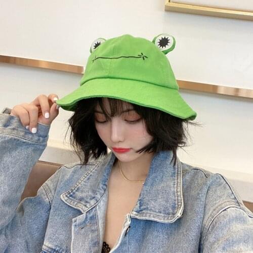 2021 Summer Womens Frog Bucket Hats Kids Bob Fashionable Frog Panama Hat Children Fishing Mens Cap Female Hip Hop Gorras MZ107