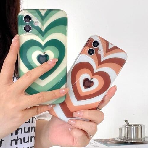 Transparent Case for iPhone 11 12 Pro Max 12Pro Max XR XS X 7 8 Plus SE Shockproof Women Girls 11Pro Max Love Heart Back Cover