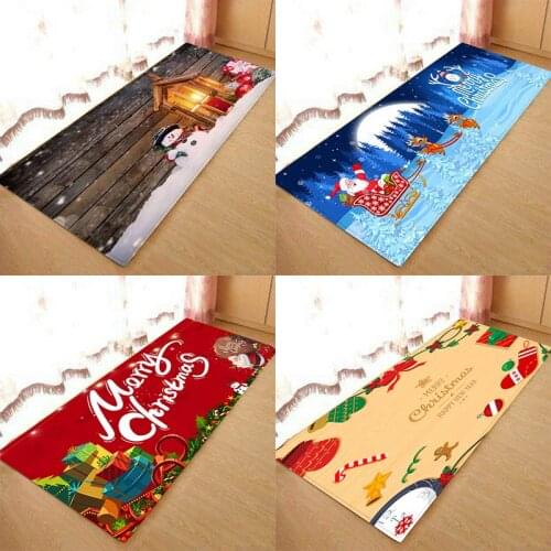 Christmas mat, Christmas holiday background, festive mat, flannel print, non-slip soft absorbent mat