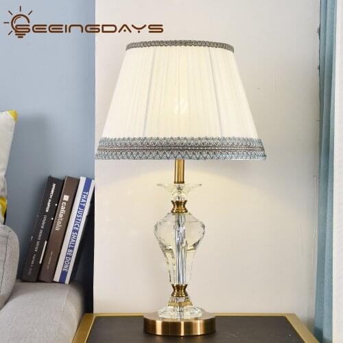 Modern Style 2020 New K9 High Grade Crystal Table Lamps For Bedroom Living Room Bedside Lamp 110v 220v EU Plug Free Shipping