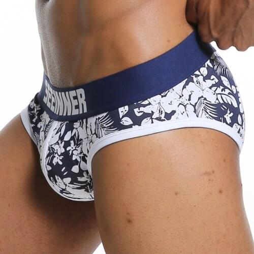 Mens Briefs Underwear Men Slip Bulge Pouch Men Panties with Printed Male Underpants Sexy Lingerie Fashion Briefs