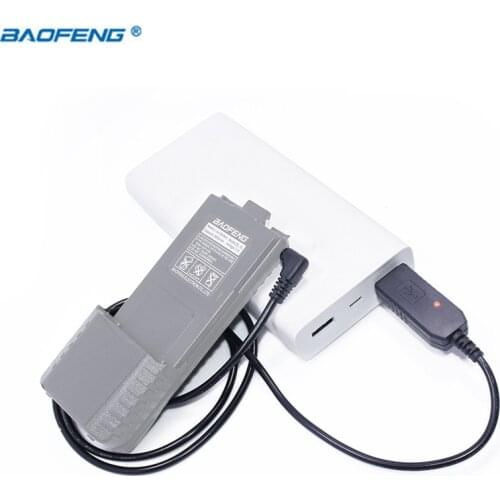 Baofeng 2.5mm USB Charger Cable with indicator light for Walkie Talkie BaoFeng UV-5R 3800mAh BL-5L High Capacity Battery
