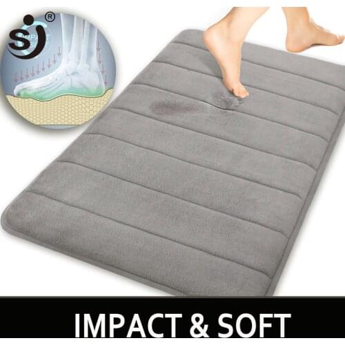 SJ Water Absorption Rug Bathroom Mat Shaggy Memory Foam Bath Mat Set kitchen Door Floor Mat Carpet For Toilet Non Slip