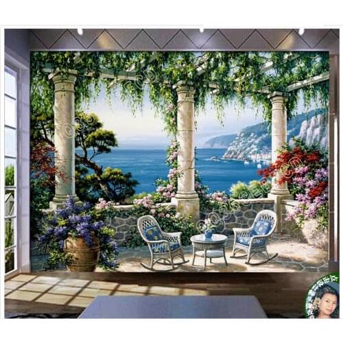 High Quality Hot Sale New Custom 3d photo wallpaper murals Garden villa landscape children room background wall paintings