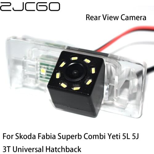 ZJCGO CCD Car Rear View Reverse Back Up Parking Night Vision Camera For Skoda Fabia Superb Combi Yeti 5L 5J Universal Hatchback