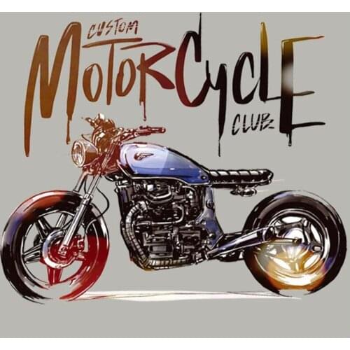 20pcs Motorcycle Heat Transfer Vinyl Patches Iron On Patch For Clothing Appliques Dress Jeans Jacket Patchwork Punk Biker Badge