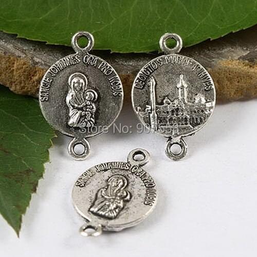 30pcs Tibetan silver mom and baby religious connector findings h1744