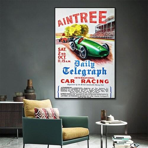 Aintree Car Racing Poster On Canvas Painting And Print Wall Art Picture For Living Room Home Decor Frameless
