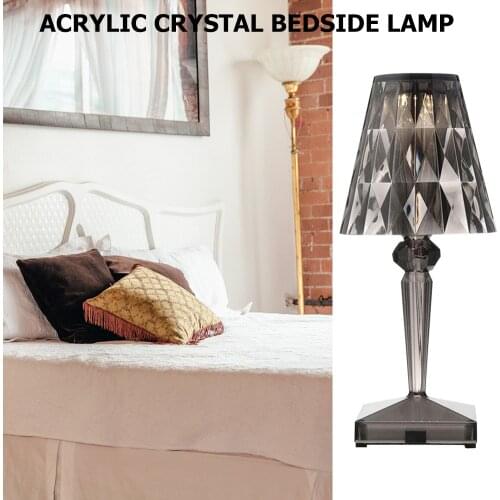 Acrylic Diamond Desktop USB Lamp Night Lights Transparent Prism Desk Lamps Lighting Decor for Bar Bedroom Living Room
