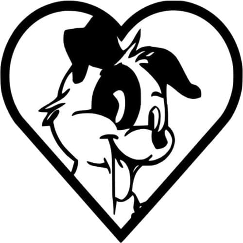 Car Stickers Pet Dog Decals Cartoon PVC Car Decoration Accessories Decals Creative Waterproof Sunscreen Black/white,11cm*11cm