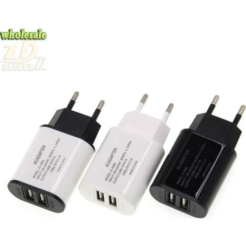 EU Europe good Dual USB Charger 2 in 1 5V 2A AC EU wall power adapter charging charger for sumsung for huawei Xiaomi 100pcs/lot