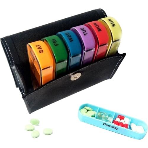 Weekly Portable Pill Container Case Plastic Medicine Tablet Pill Storage Container Box Organiser Holder Dispenser