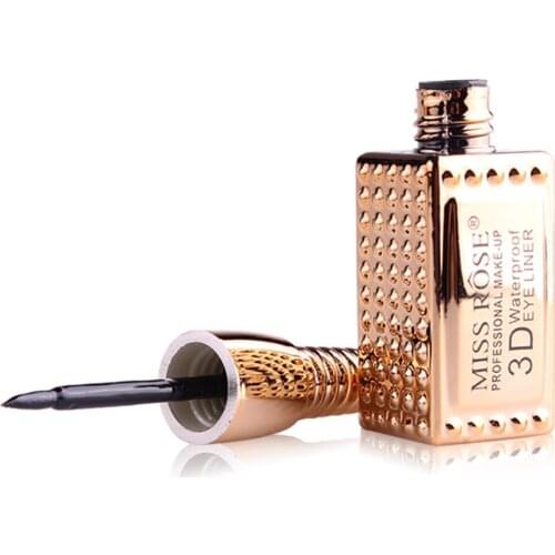 Miss Rose Brand Eye Liner Cosmetics Easy to Wear Pigment Black Liquid Waterproof Eyeliner 3D Cheap Makeup Delineador Tool TSLM2