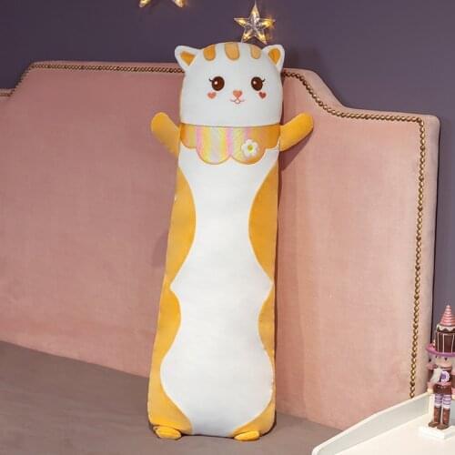 Colorful Cat Bunny Boyfriend Pillow Plush Toys Stuffed Pause Office Nap Sleep Long Pillow Cushion Gift Cats Doll for Kids Girls