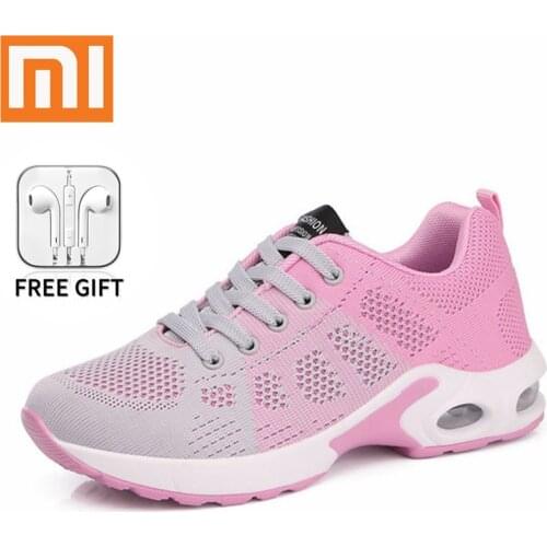 Xiaomi Mijia Women Lightweight Sneakers Outdoor Sports Breathable Mesh Comfort Running Shoes Air Cushion Lace Up