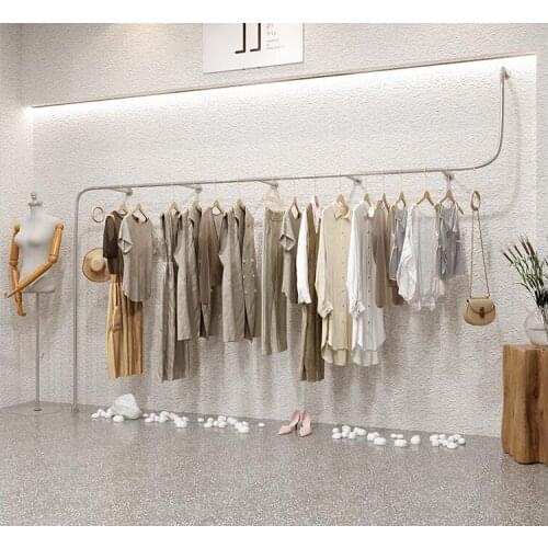 Womens clothing store clothing store display rack creative stainless steel floor-standing clothes rack