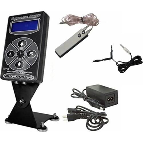 Yuelong Professional Tattoo Kits Set 1pcs HP-2 Dual Digital LCD Tattoo Power Supply with 1pcs Clip Cord 1pc Foot Pedal