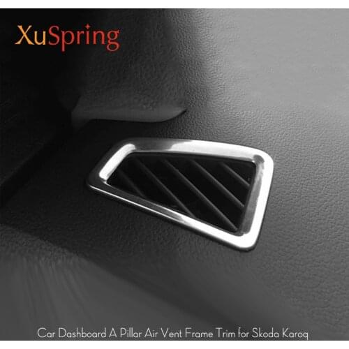 Car Dashboard A pillar Air Outlet Vent Trim Frame Cover Sticker Car Styling 2Pcs/Set For Skoda Karoq 2017 2018 2019 2020