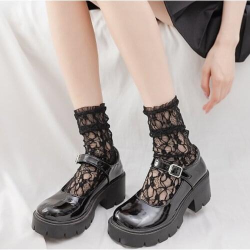 New Womens Thin Lolita Princess Lace Socks Vintage Ladies Girls Jacquard Princess Socks Female Hosiery Sox