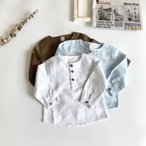 New 2020 Boys Girls Shirts Casual Camisa Masculina Girl Blouses Children Kids Cotton Clothes Baby Boy Button Long Sleeve Shirt