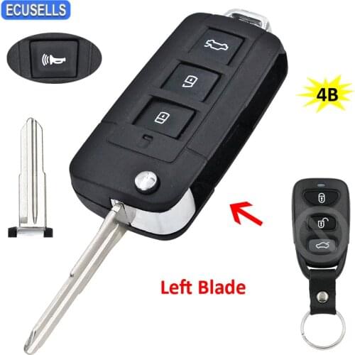 New Replacement 3+1 Button Folding Flip Remote Key Shell Case Fob Uncut Blank For Kia Rio Optima Forte Cerato Spectra Magentis