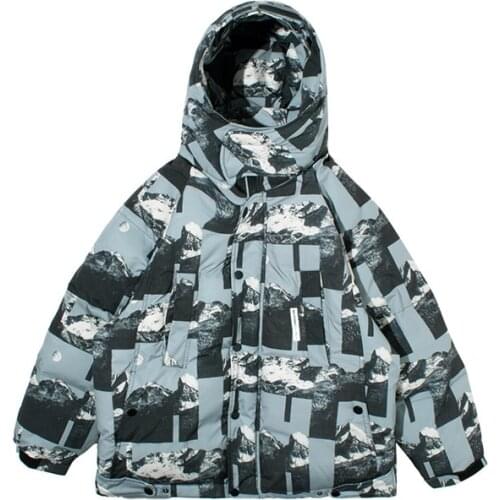 Cotton clothing mens and womens clothes lovers in winter 2020 new outdoor mountain printing standing collar work clothes