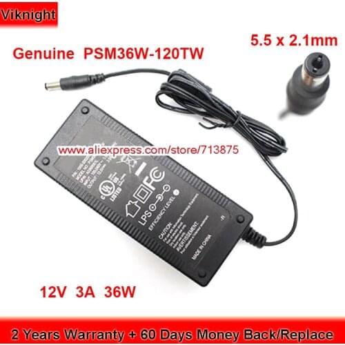 Genuine PSM36W-120TW 12V 3A AC Adapter for 2Wire A036R001L 1000-500200-000 with 5.5 x 2.1mm Plug Power Supply
