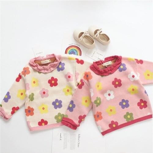 Tonytaobaby Autumn and Winter Clothes New Baby Girls Wear Sweet Pure Cotton Sweater Toddler Sweater Girl Sweater