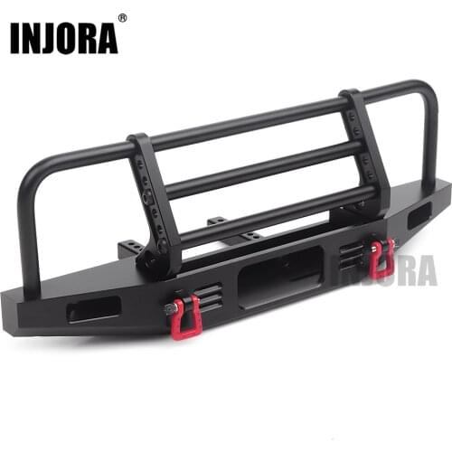INJORA Adjustable Metal Front Bumper for 1/10 RC Crawler Traxxas TRX4 Defender Axial SCX10 SCX10 II 90046 90047