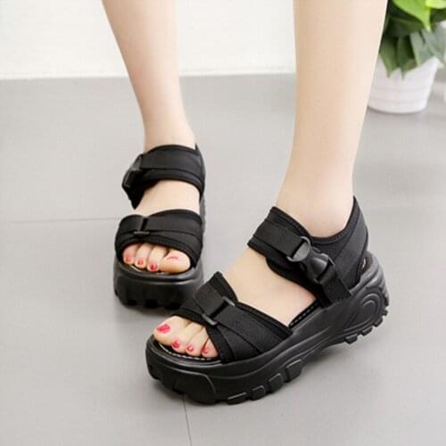 Women Sandals 2021 New Womens Muffin Platform Sandals Female Summer Shoes Student Fashion Beach Shoes Casual Sandals