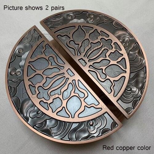 Red ancient copper color office steel door handle, wooden door thick door handles, door hardware