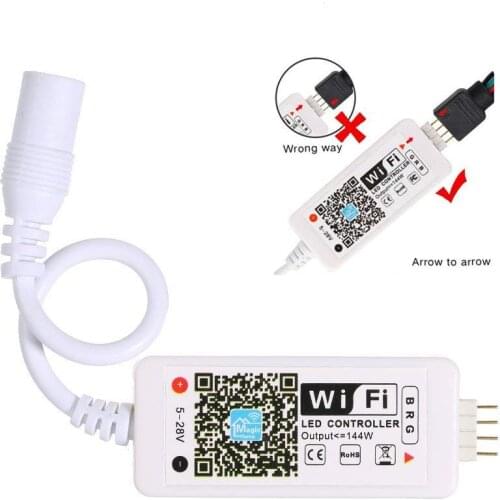 LED WiFi Remote Controller Works with Alexa/Google Home Voice Control for 5050/3528 RGB LED Strip Lights Change/Dimmer/Timer/Sou