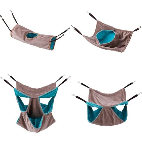 Warm Hamster Hammock Sleeping Bag Tunnel Rat Hanging Beds House Small Animal Cage Squirrel Guinea Pig Double Plush Warm Custody