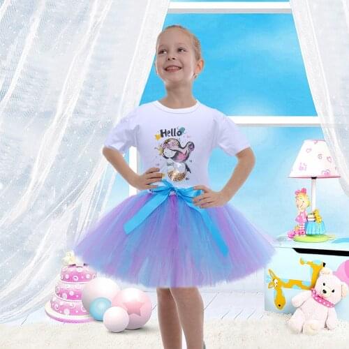 Mermaid Tutu Skirt Baby Girls Clothes Rainbow Kids Party for Girls Skirts Children Ball Gown For Girls With T-shirt 2-8 Years