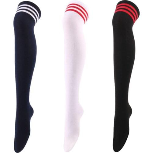 Women Sexy Medias Black White Striped Long Socks Women Over Knee Thigh High Over The Knee Stockings Ladies Girls Warm Socks New